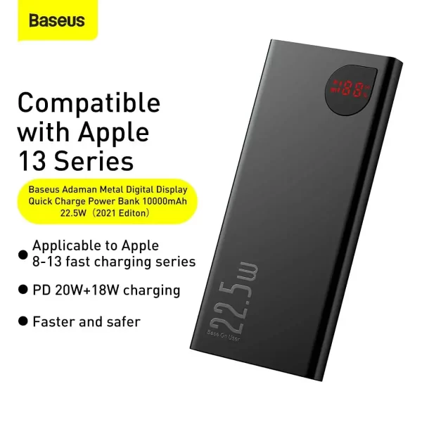 Baseus Adaman Metal Digital Display Quick Charge Power Bank 22.5W 10000mAh