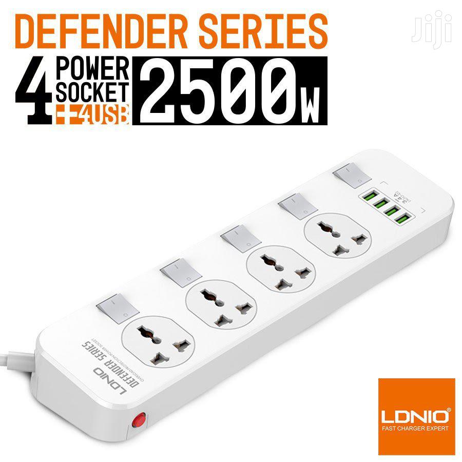 Ldnio 2500w SC4408 Power Extension With 4 USB-A Ports & 4 Power Sockets EU Plug