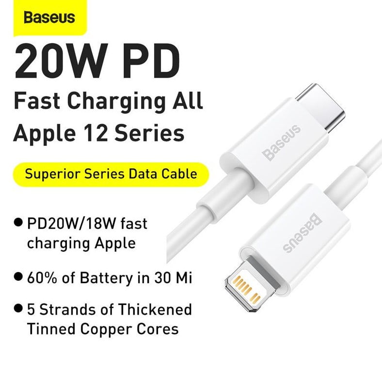 Baseus Superior Series Cable USB-C to Lightning 20W PD  (CATLYS-C02)