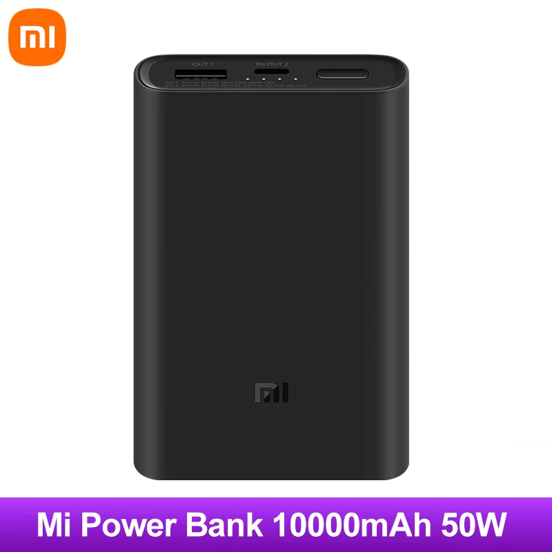 Xiaomi 10000mAh Power Bank 3 50W Super Fast Charge USB Type C Two-way Fast Flash Charge