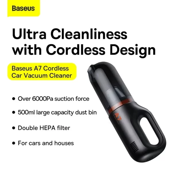Baseus A7 Cordless Car & Household Vacuum Cleaner 6000pa
