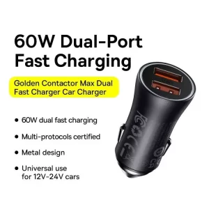 Baseus 60W Dual USB Fast Charging Car Charger