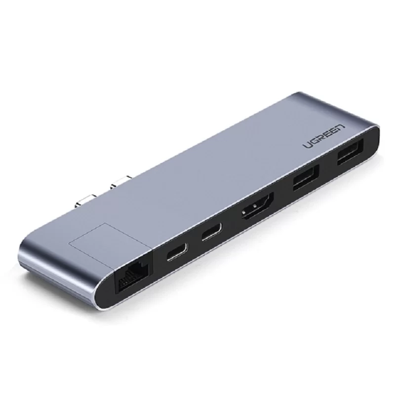 UGREEN DUAL USB-C TO 2 USB + HDMI + LAN MULTIFUNCTIN ADAPTER-50984