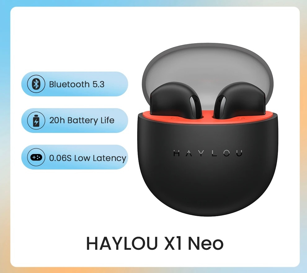 HAYLOU X1 Neo TWS Bluetooth 5.3 Earphones 0.06s Low Latency 20H Battery Life
