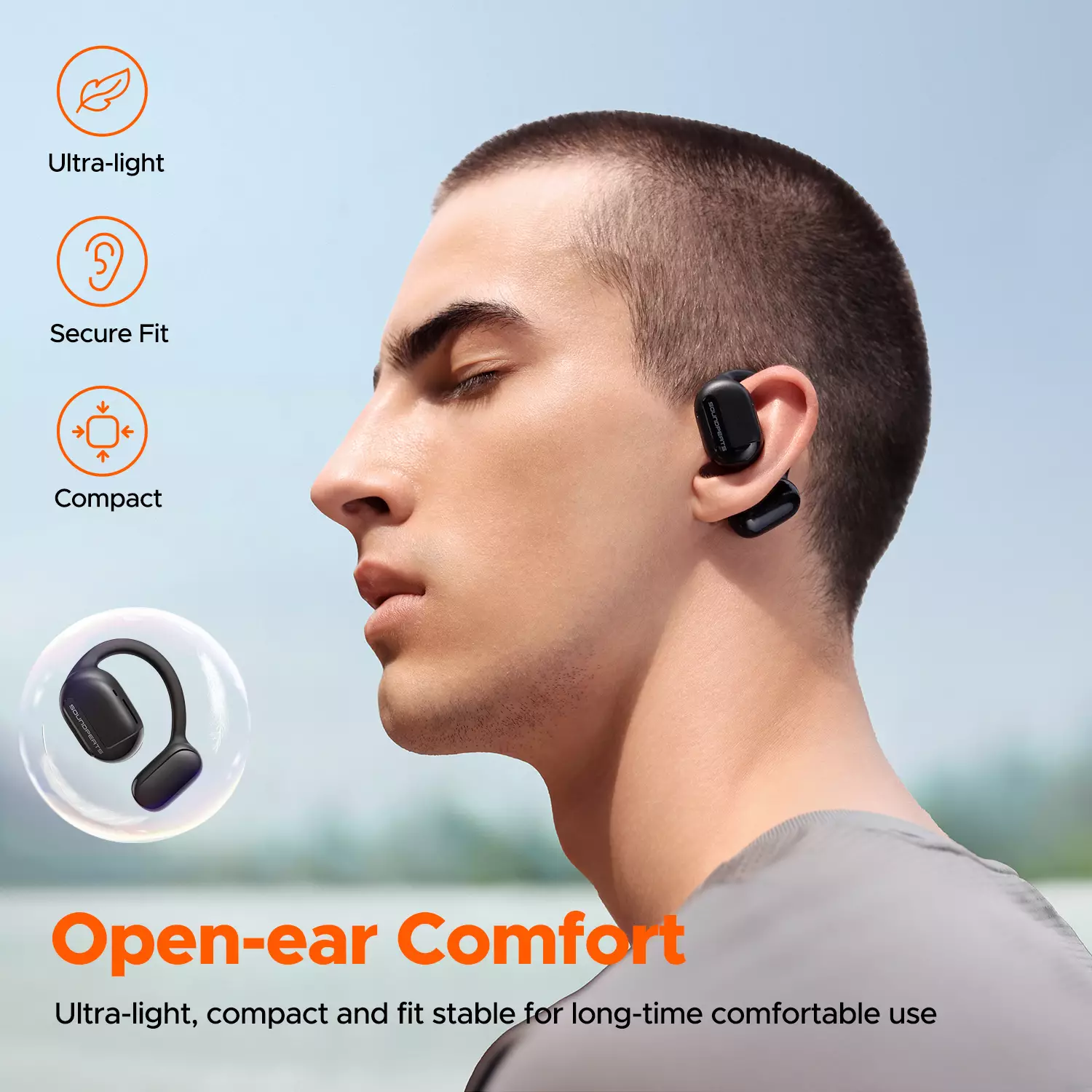 Soundpeats GoFree Open Ear Extreme Comfort Delivery all over Pakistan.