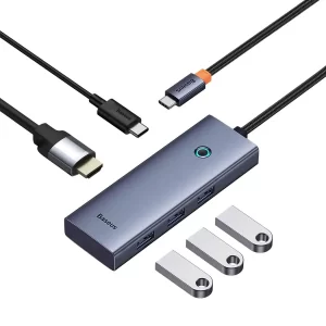 Baseus Flite Series 5-Port Type C HUB (HDMI4K@30Hz*1+USB 3.0*4）